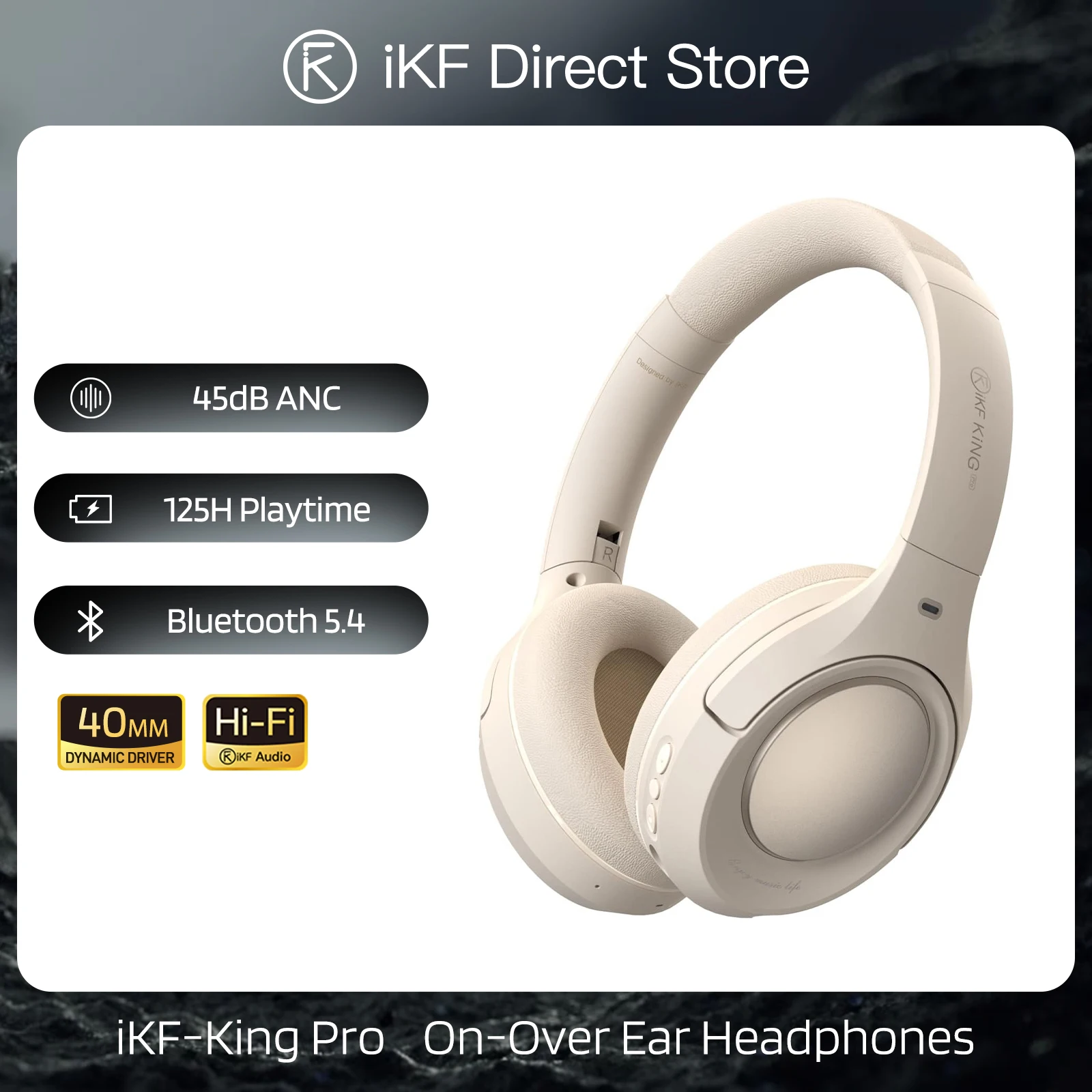 

Беспроводные наушники iKF King Pro с активным шумоподавлением, игровая Bluetooth гарнитура с низкой задержкой и микрофоном, стереонаушники