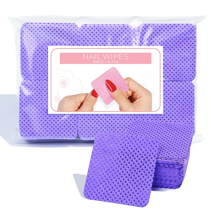 100/300PCS Lint-Free Nail Polish Remover Wipes Art Gel Tips Remover Cleaner Manicure Tool