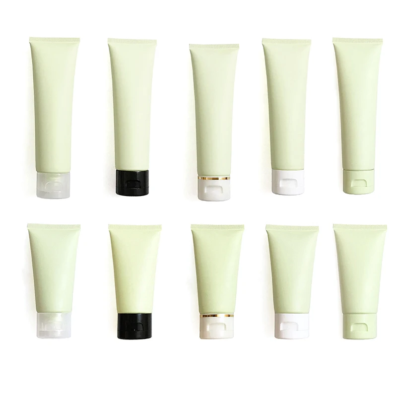 5PCS Light Green Frost Soft Tube 50/100ml Empty Bottle Squeeze Lotion Container Cosmetics DIY Hand Cream Empty Refillable Tube