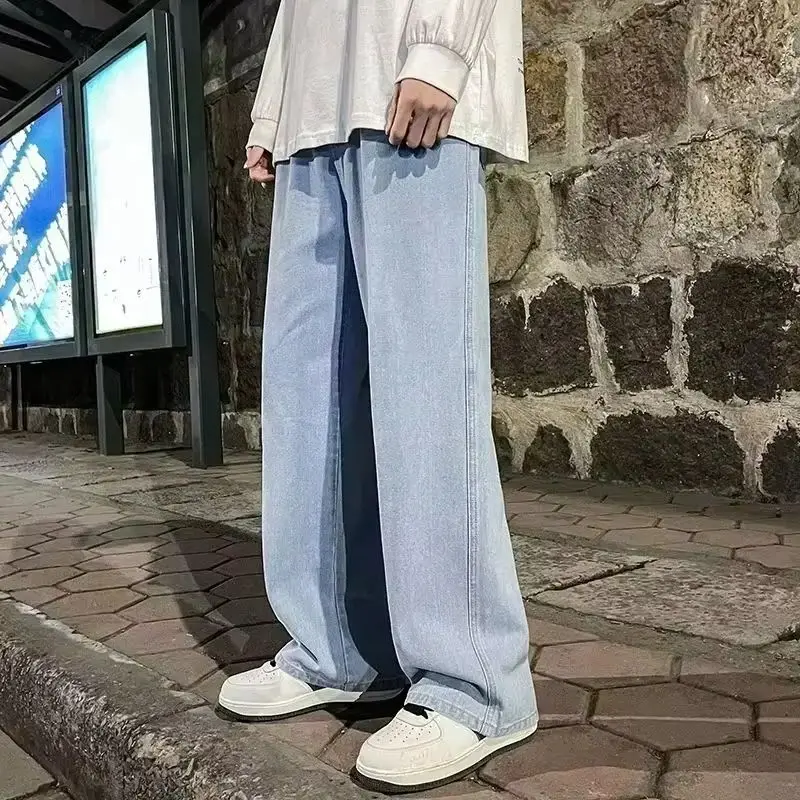 2025 Primavera/Estate stile coreano gamba dritta Lyocell Jeans moda uomo versatile pantaloni larghi e sottili da uomo lavati retrò