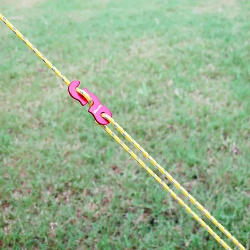 4 حبال خيمة خارجية، حبال عاكسة، حبال معززة مقاومة للرياح مع أبازيم لضمان ملحقات التخييم الآمنة #6