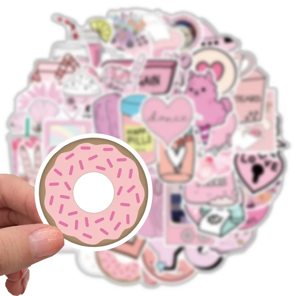 60 Stück Rosa Herz Aufkleber – Romantische Scrapbook Sticker Für Laptops, Wasserflaschen & Journal