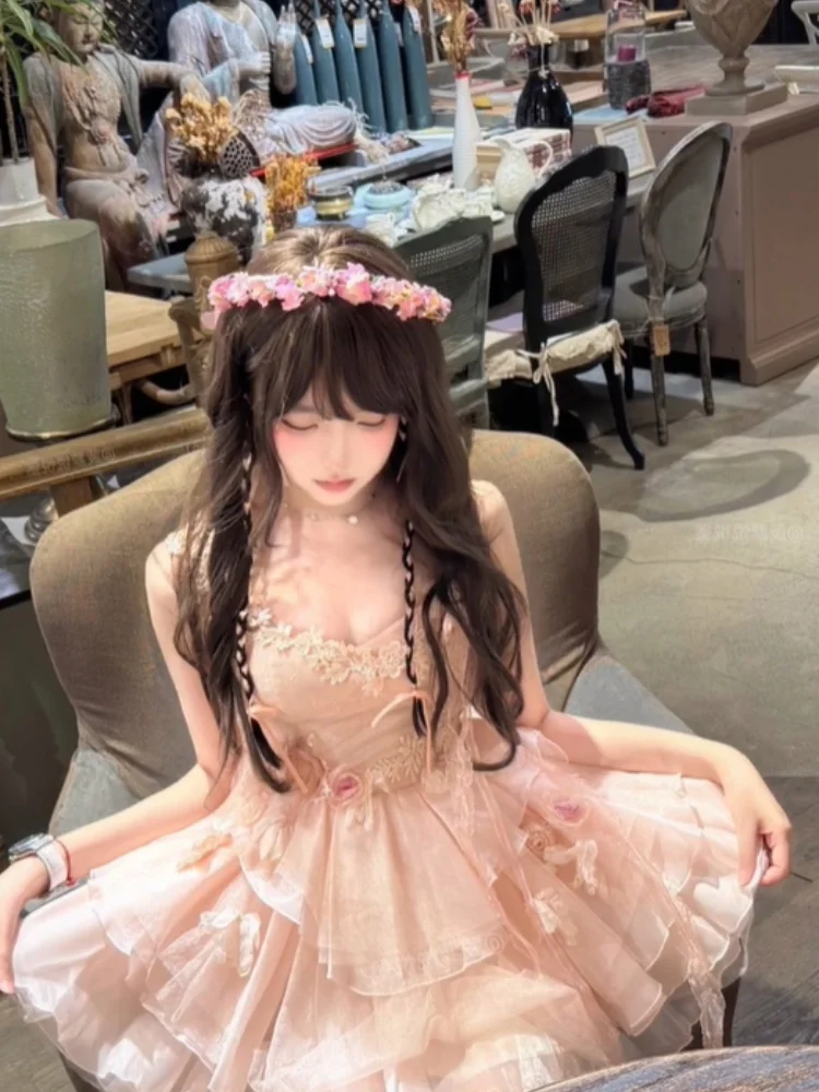 الحلو 3D زهرة Strapl Princ ort Dr المرأة سليم صالح منتفخ الصيف جديد Sle عادية Ele تنورة العلامة التجارية الصينية #4