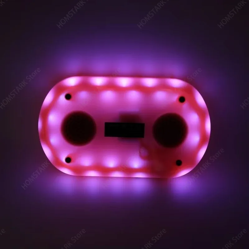 Manual Biodegradable Plastic Reel With 4 Color‑Changing LED Lights Speaker Retro Accessory For Storage Grinder Device