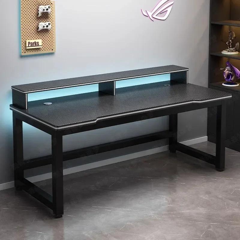 リビングルーム,オフィスデスク,収納テーブル,ヨーロッパの家具,黒いコンピューターデスク用の金属製棚