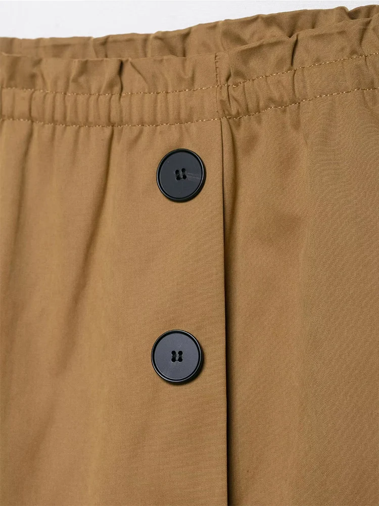 الخريف النساء تنورة السراويل عالية الخصر شيك مزدوجة الصدر الديكور تنورة صغيرة السراويل موضة 2025 جديد الترفيه سراويل للسيدات #5