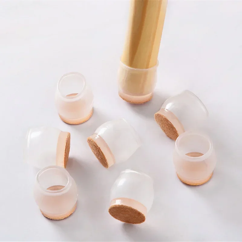 New 16PCS Chair Leg Floor Protectors with Thick Wrap Felt Pads Silicone Furniture Leg Covers Table Feet Caps to Protect Floors