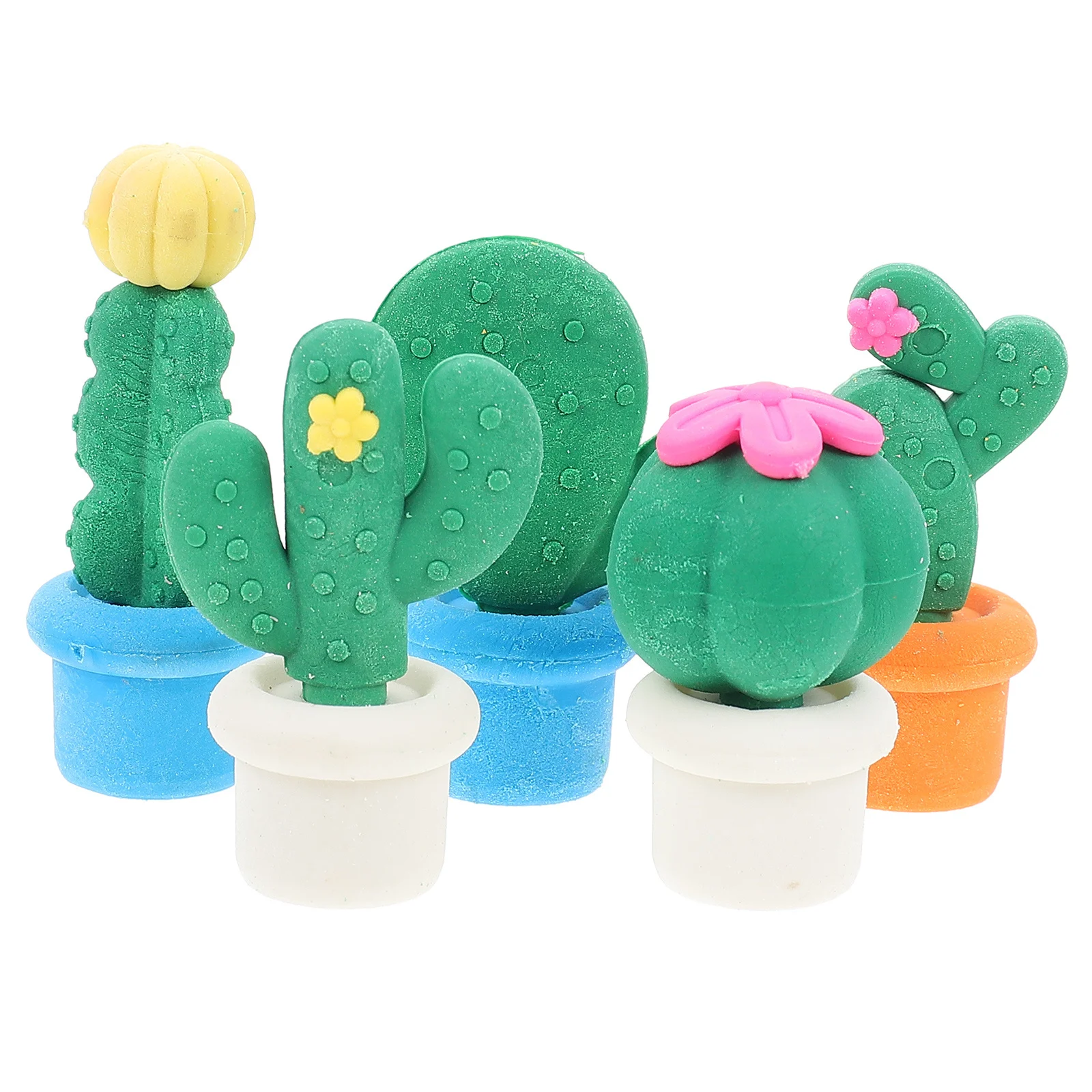 

15Pcs Cartoon Cactus Shaped Rubber Erasers Creative Students School Stationery Lovely Eraser Set Eraser Students Stationery