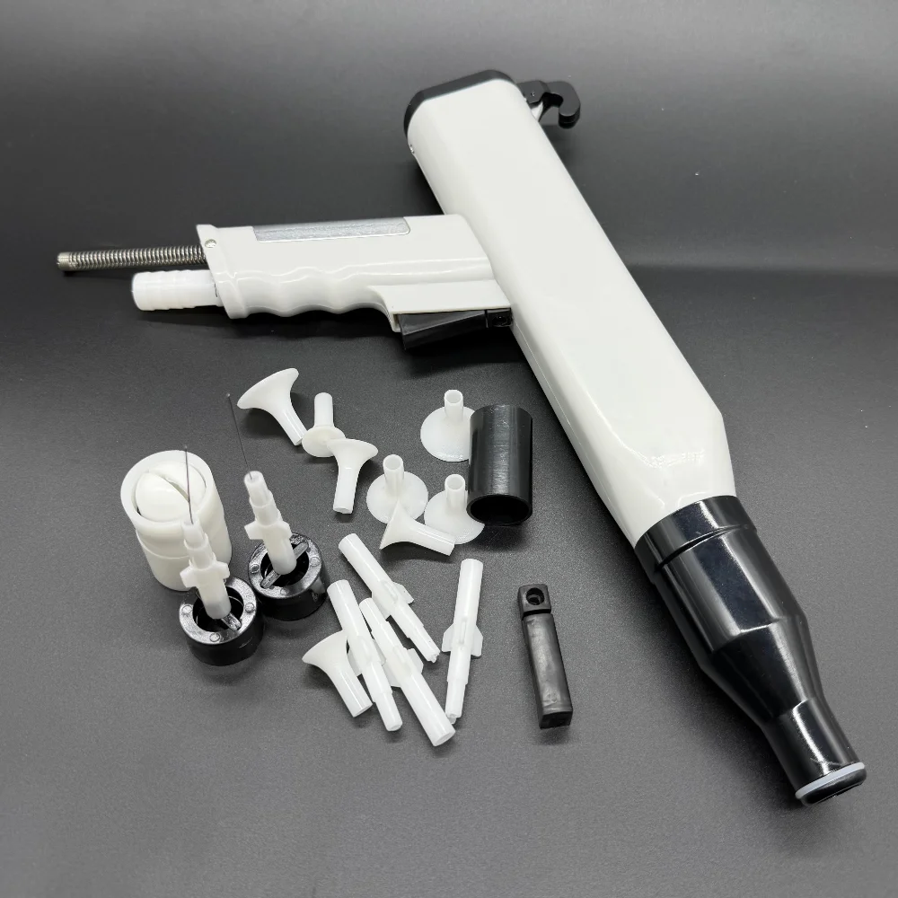 粉体塗装機用交換用パウダースプレーガンシェル（丸型フラットジェットノズル付き）