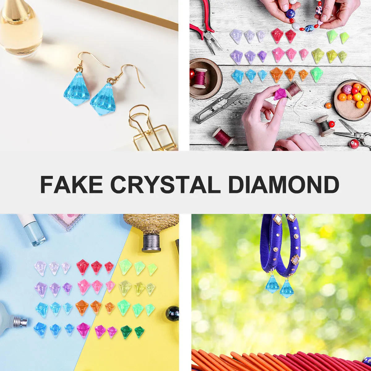 

Colorful Fake Stones Plastic Crystal Gemstones Decorative Ice Realistic Modeling for Party Decoration Easy to Use