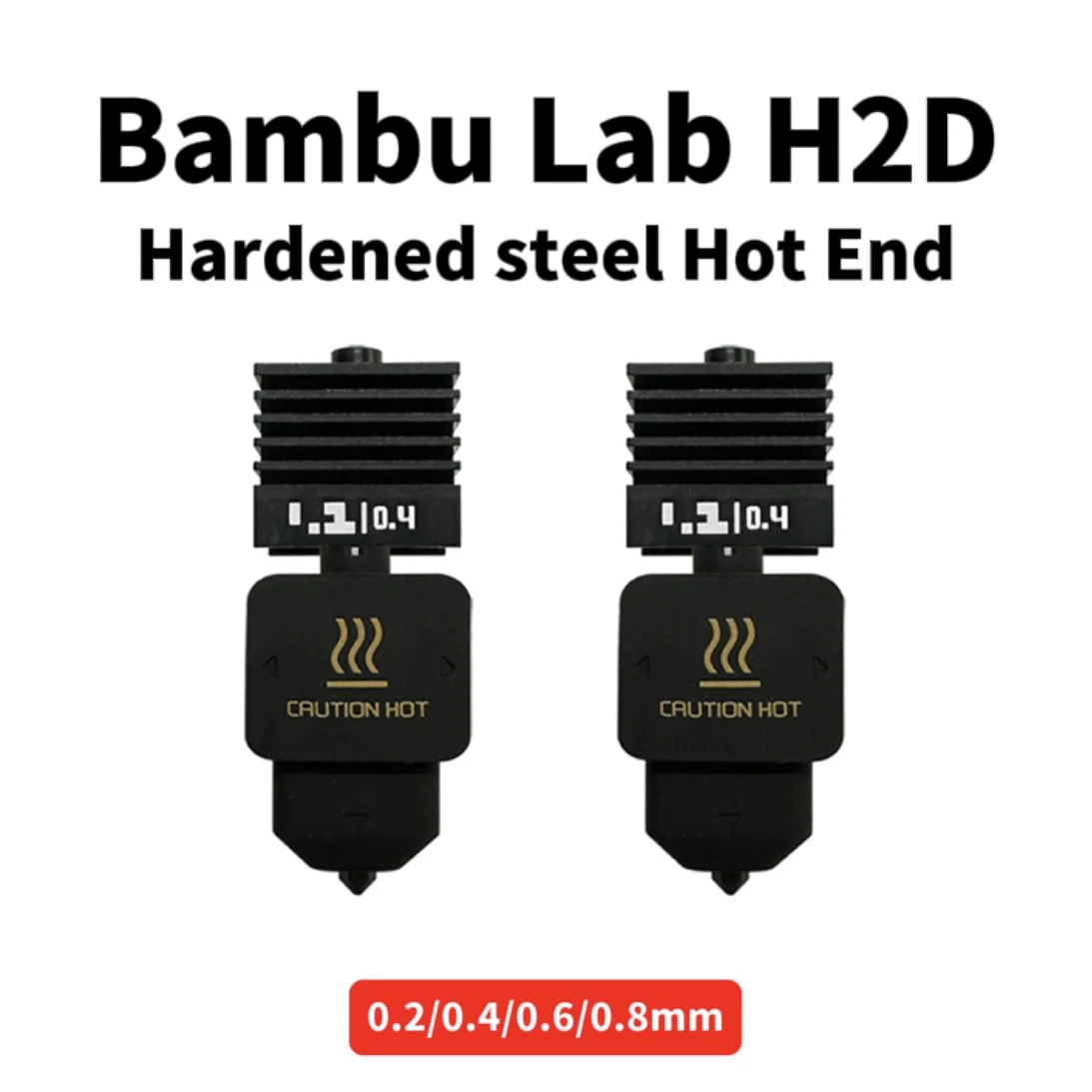 4PCS Bambu Lab H2D/H2S Nozzles Printer Head Assembly with 0.4mm Hardened Steel Nozzle Bambu Lab 3D Printer Accessories