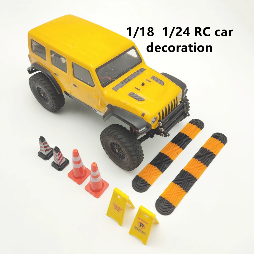 1/18 1/24 RC 크롤러 자동차 장식, 속도 범프, 트래픽 콘, TRX4M SCX24 AX24 FMS24 미니즈 샤오미 짐니용