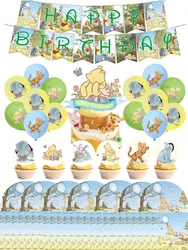 Disney Winnie the Pooh  Birthday Decoration Tableware Sets Event Party Cups Plates Baby Shower Disposable Party Supplies