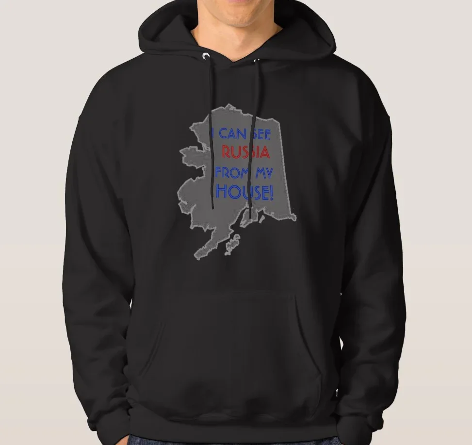 

I Can See Russia From My House. Funny Alaska Map Unisex Hoodie