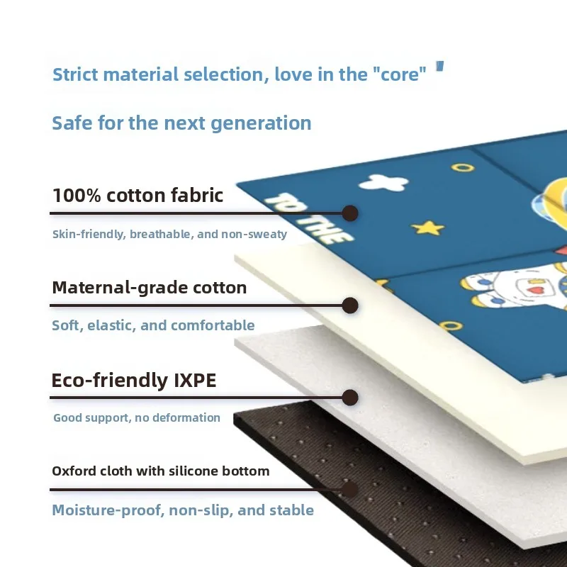 Pure Cotton Foldable School Nap Mat Children's Anti Moisture Pad Classroom Use Student Rest Mat Portable Travel Gear