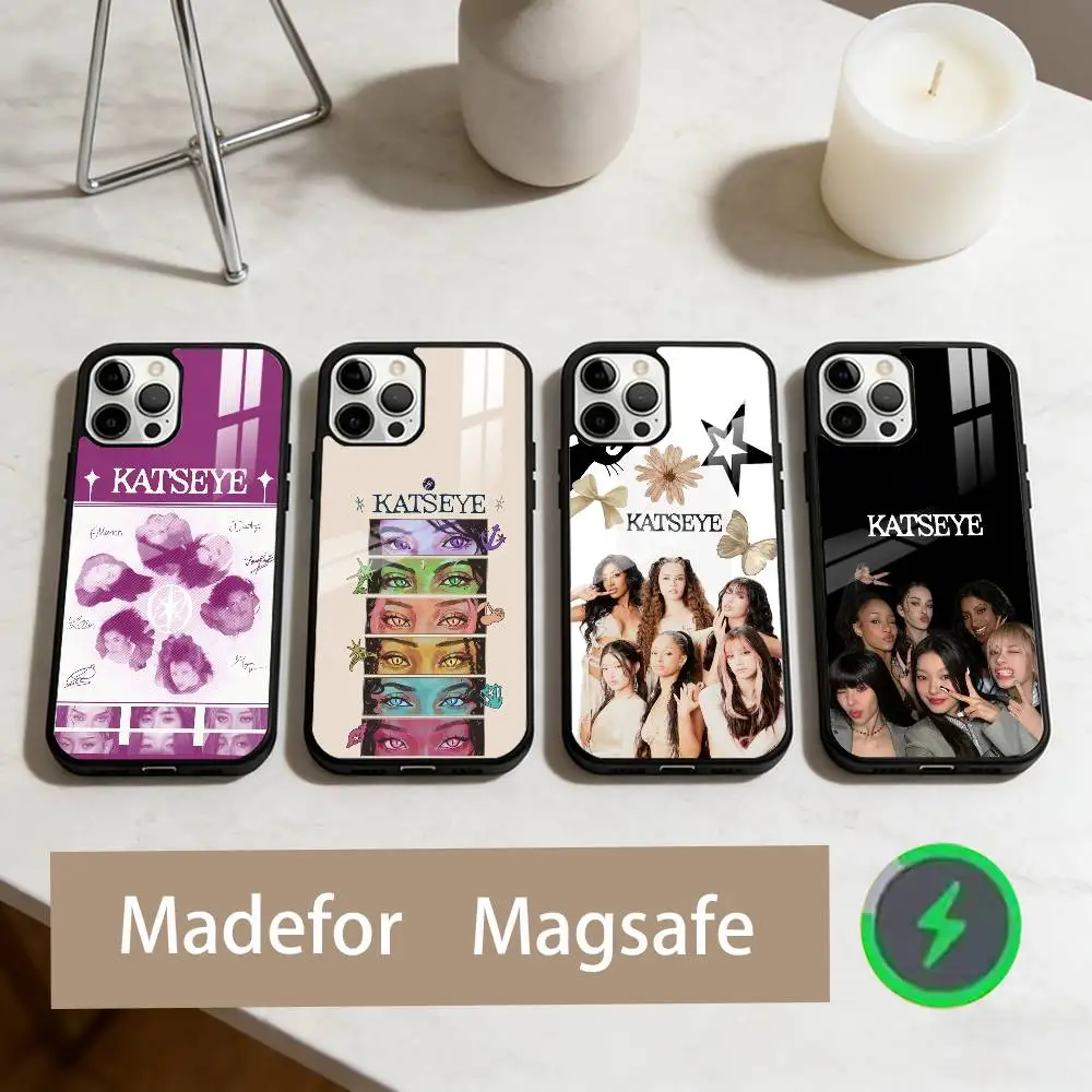 

H-Hot Group Music K-KATSEYE Phone Case For iPhone17,16,15,14,13,12,11 Plus,Pro Max Magnetic For Magsafe Wireless Charging