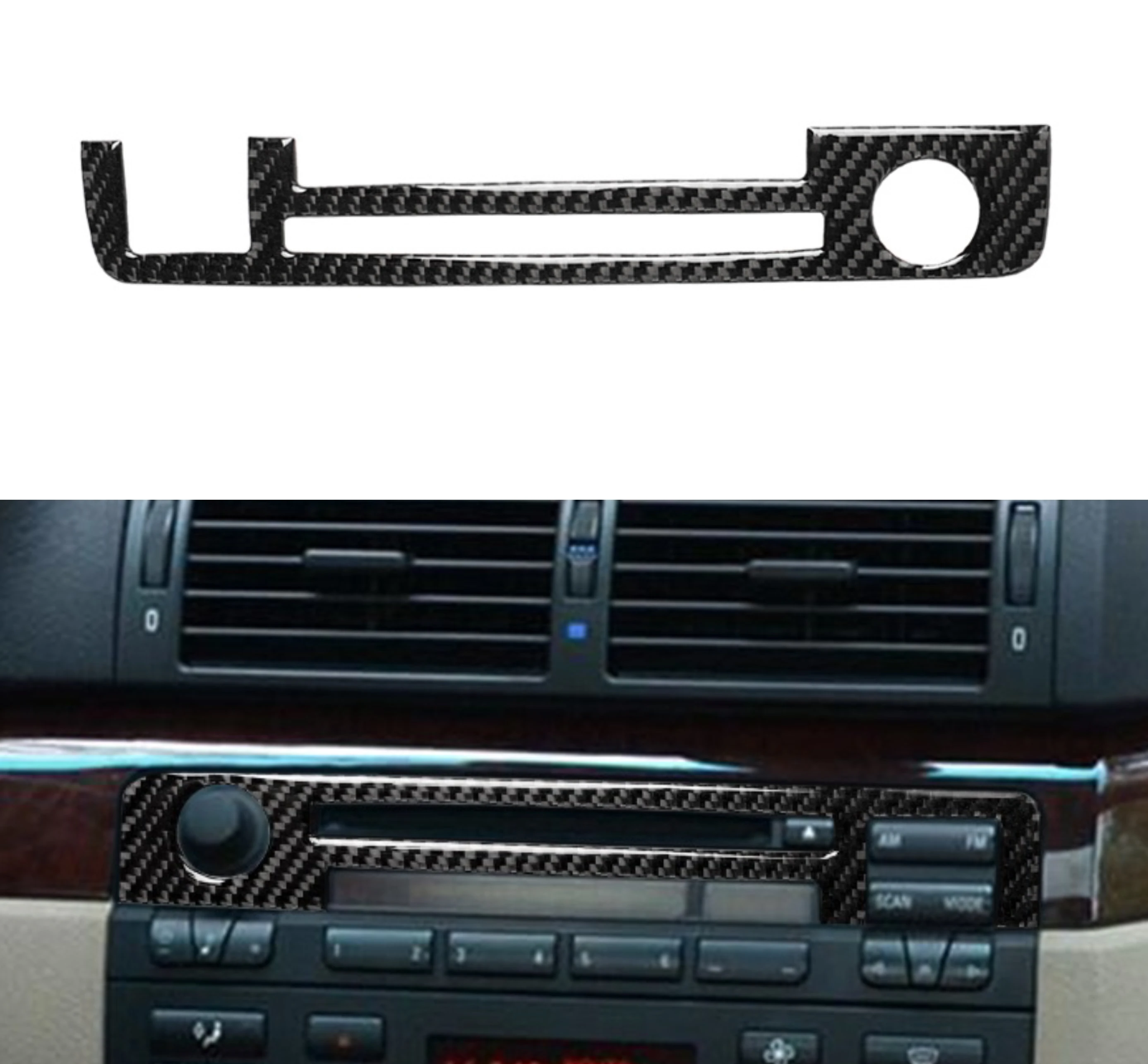 

For BMW 3 series E46 Car Center Control Panel Instrument Dashboard Cover Sticker Trim 1998 - 2002 2003 2004 2005 Carbon Fiber