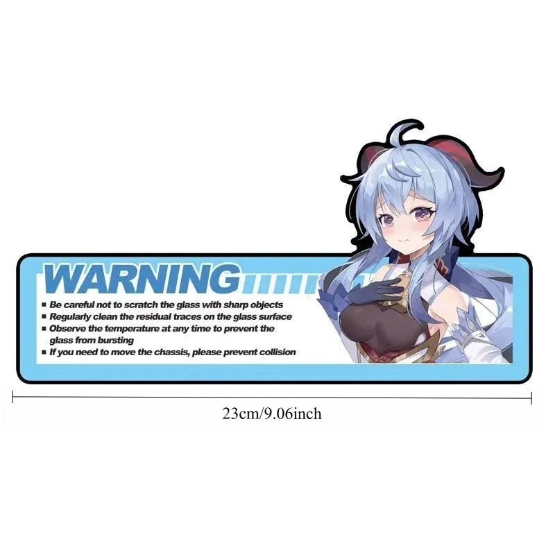 Anime Girl Warning JDM Stickers, Car Rear Window, E-bike & Motorcycle Scratch Cover Decals, Luo Tianyi Warning Sticker 23cm
