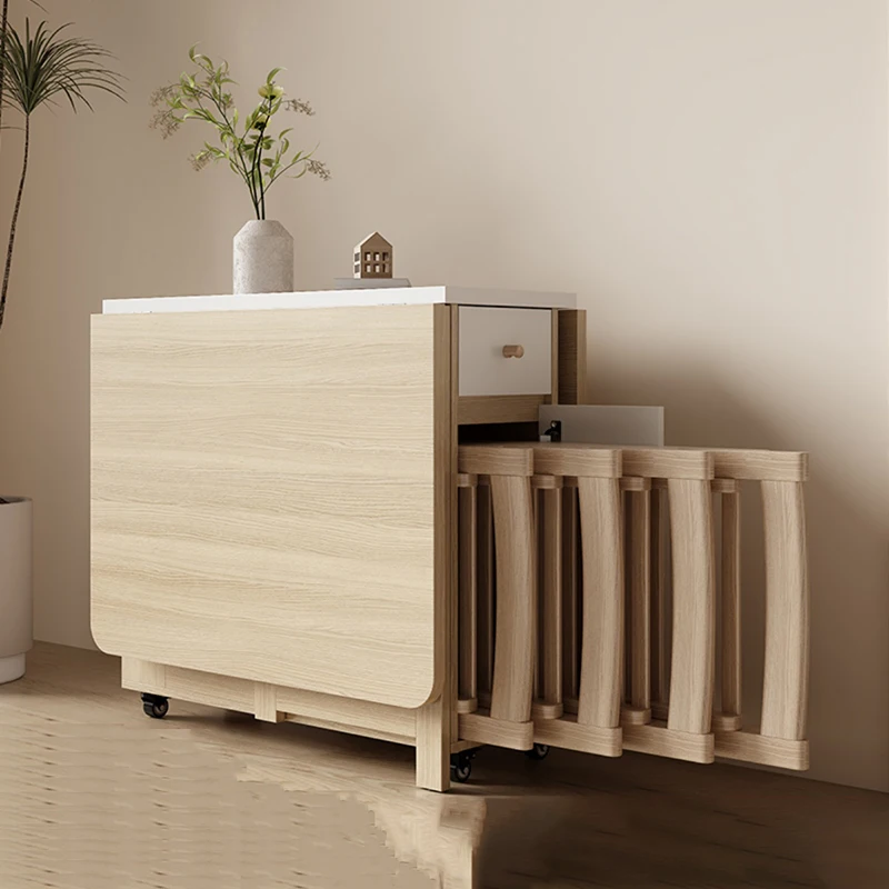 Table à manger pliante ensemble 6 chaises luxe Vintage Table à manger carrée Extensio nordique Mesas