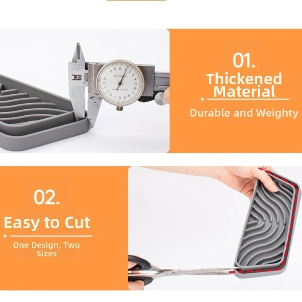 Silicone Refrigerator Drip Tray Catcher Easy-To-Clean Raised Grooves Spills Water Pad Spills Prevention Eco-Friendly