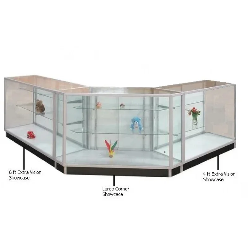 custom.Glass Display Cabinets 6ft  LED Light Display Cases Counter