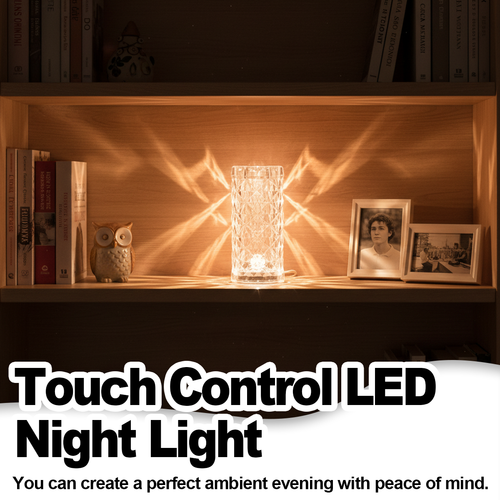 Crystal Rose Lamp Rgb Light Touch Rechargeable Bar For Bedroom Decorative Remote Control Table Dimmable Cordless Portable Luxury - View 1 Crystal Rose Lamp Rgb Light Touch Rechargeable Bar For Bedroom Decorative Remote Control Table Dimmable Cordless Portable Luxury - View 1