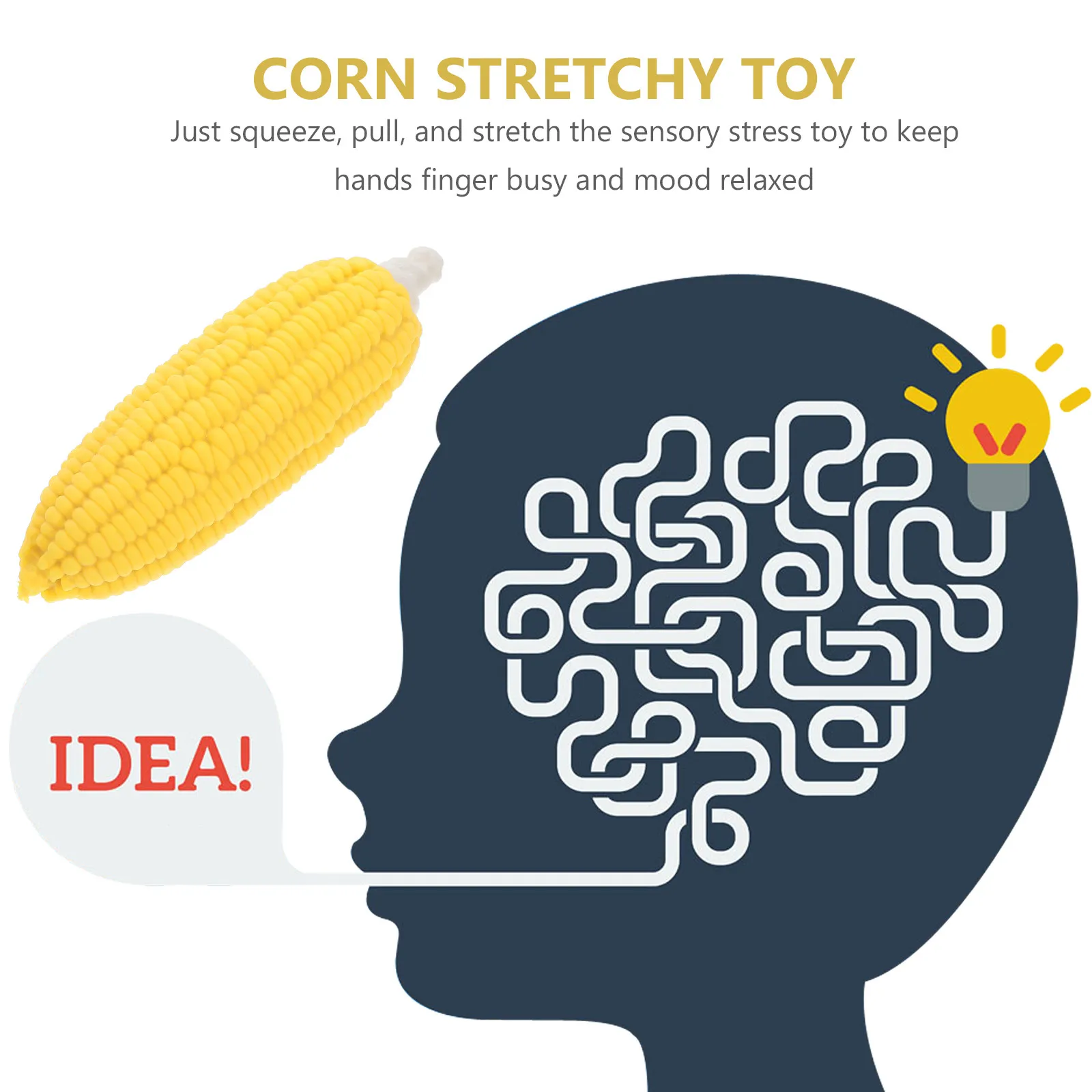 

Мягкая эластичная игрушка-антистресс в виде кукурузы для снятия стресса, компактная, забавная, мультяшная, для вечеринок