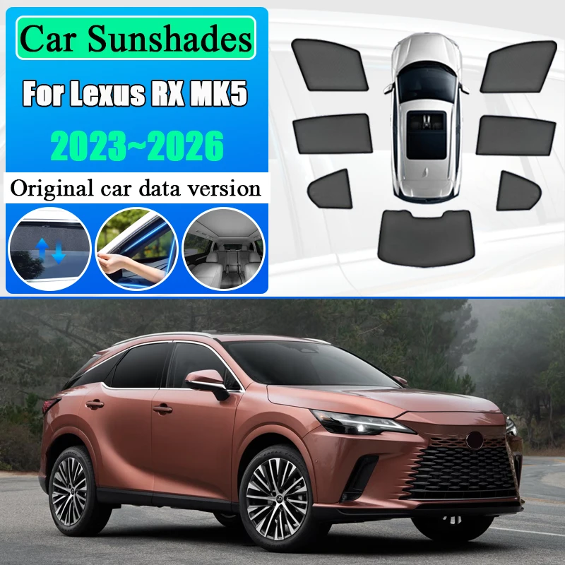 Car Mesh Sunshade For Lexus RX 350 350h 2023 2024 2025 2026 Side Window UV Protection Shade Privacy Curtain Visors Accessories