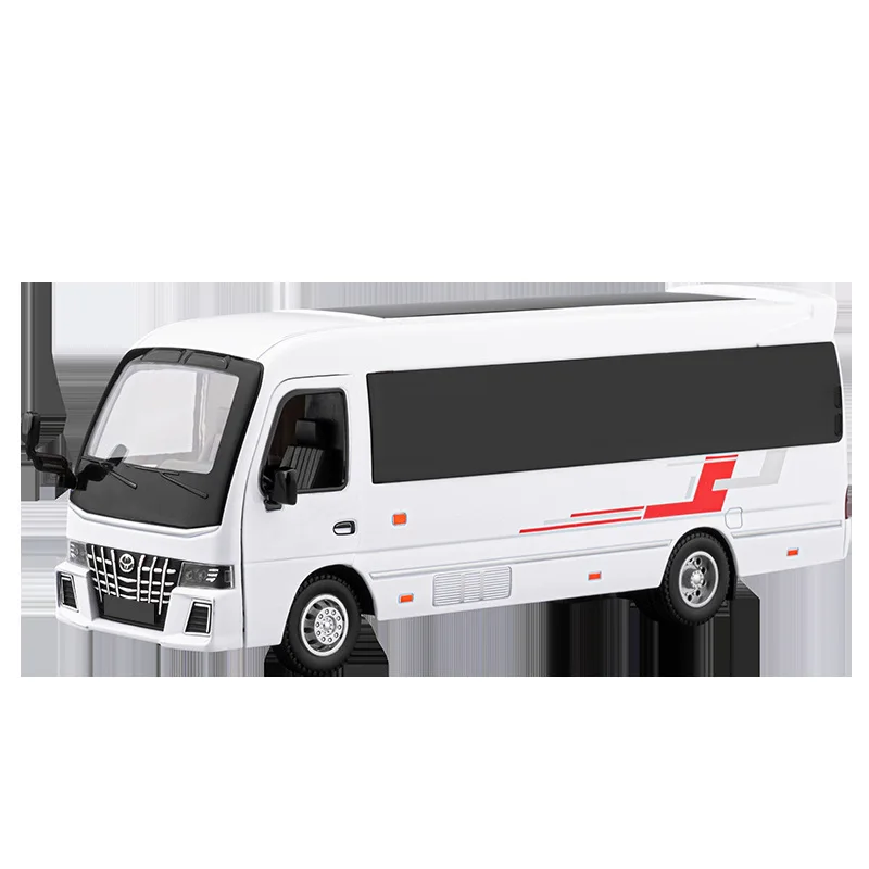 1:33 posavasos autobús de negocios modelo coche de juguete Diecast Metal sonido luz tirar hacia atrás modelos de vehículos de policía juguetes regalos para niños