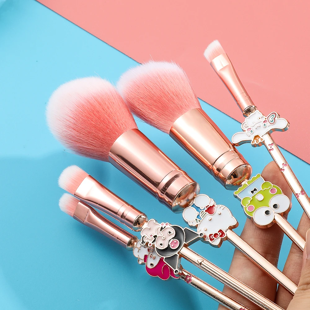 5-piece set of cartoon cute Hello Kitty makeup brushes, Melove eye shadow brushes, holiday gifts for girls makeup beginners