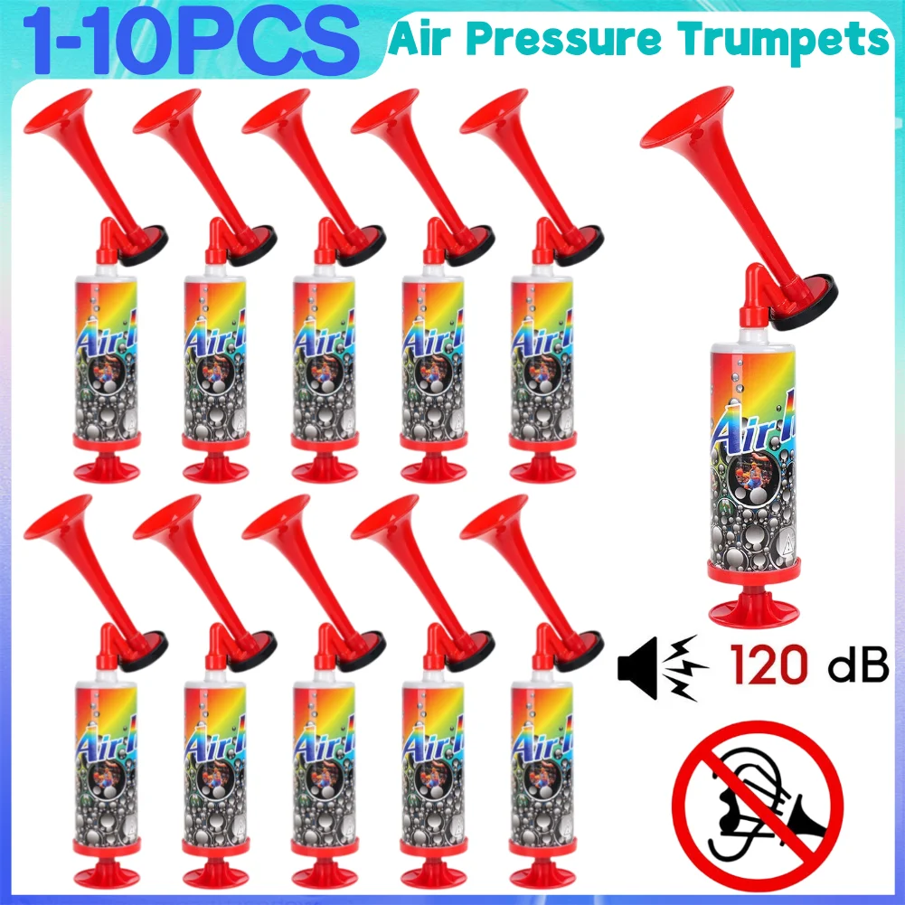 1-10PCS Air Pressure Trumpets Reusable Handheld Air Horn Portable Soccer Air Cheering Horn for Sports Events Birthday Parties