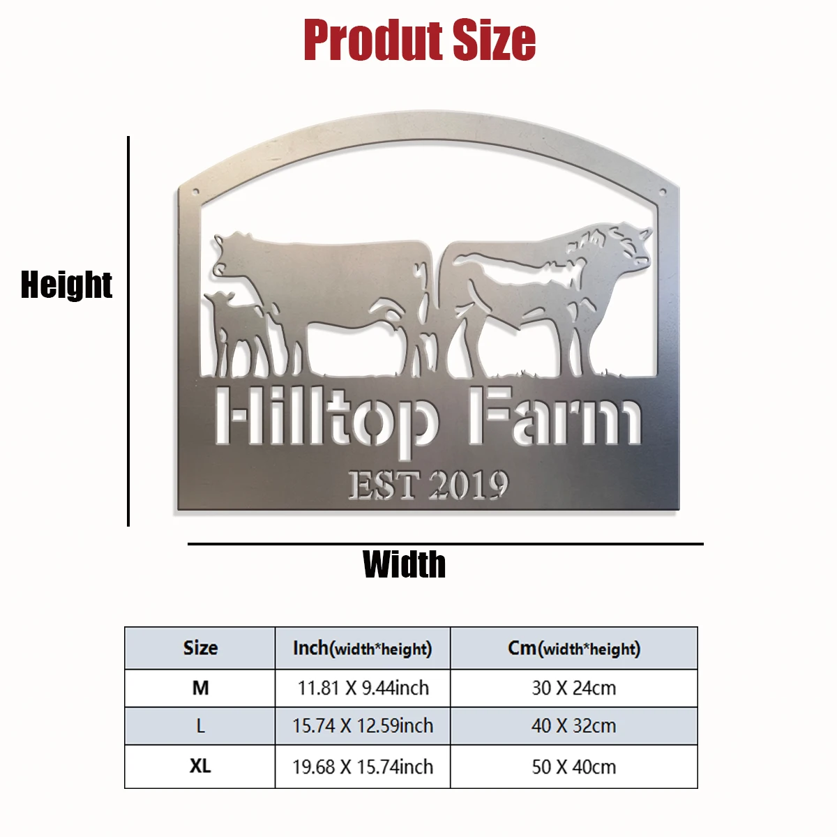 1pc Custom Farm Bull Cow Family Metal Wall Door Plaque,Home Room Garden Garage Door Fence Farm Decor,House Seasonal Family Gift