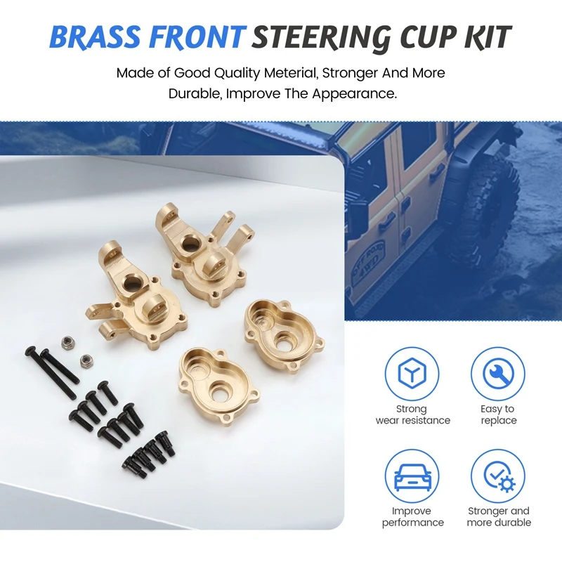 RC Car Upgrade Brass Front Steering Cup Kit For MJX H8H 1/10 YK4102 YK4103 YK4104 YK4106 YK4082 RC Car Upgrade Part