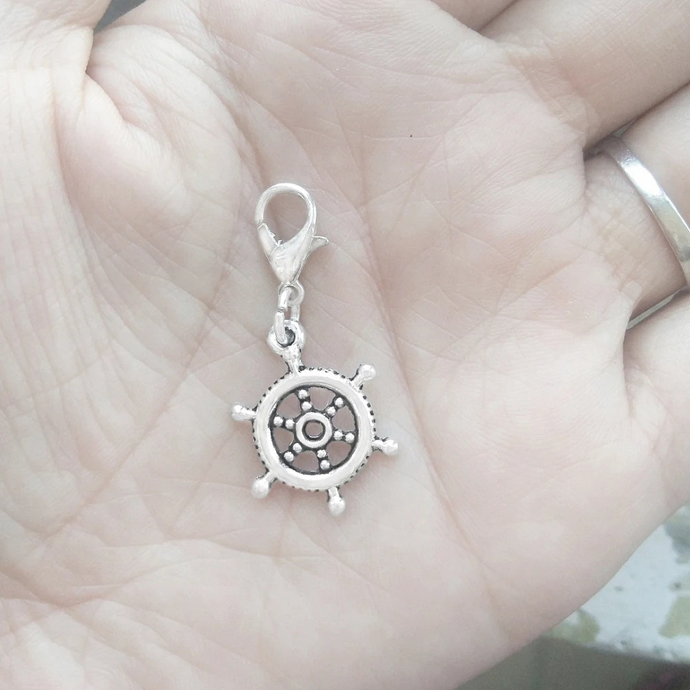 Charms With Lobster Clasps Handicrafts Material Diy Rudder Antique Silver 40pcs Metal Brooch Jewelry Accessories Wholesales