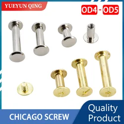 Nickel/Brass/Steel Phillips Chicago Screws Leather Belt Purse Binding Screw Photo Album Calendar Nail Bookbinding Rivets Nut Set