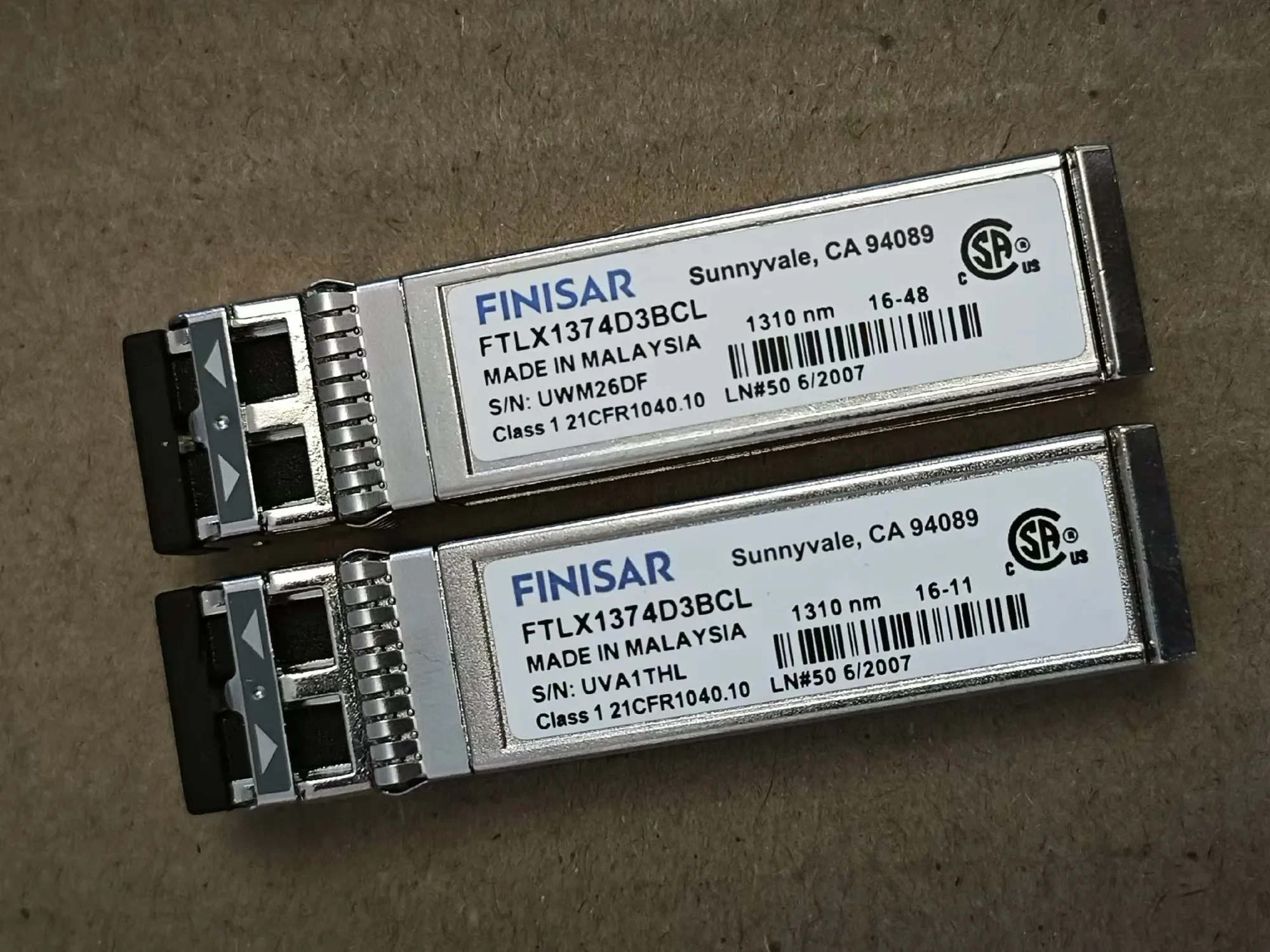 1個入り-finisar-10g-sfp-ftlx1374d3bcl-1310nm-lrm-14km-光ファイバートランシーバー-10g-sfp-ネットワークアダプター-一般スイッチ