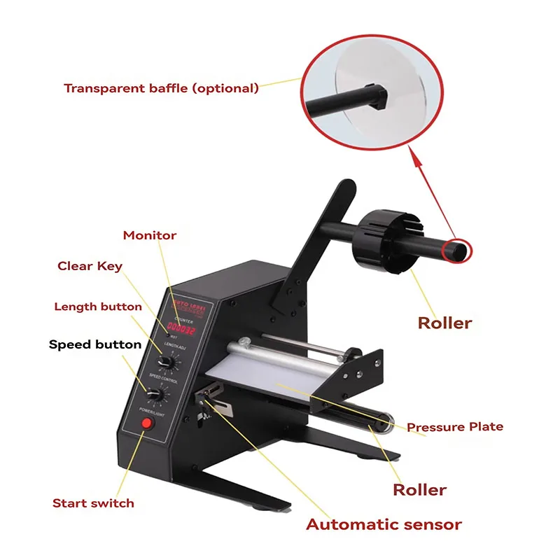 Label Stripping Machine Automatic Label Dispenser Label Separator Automatic Counting Suitable