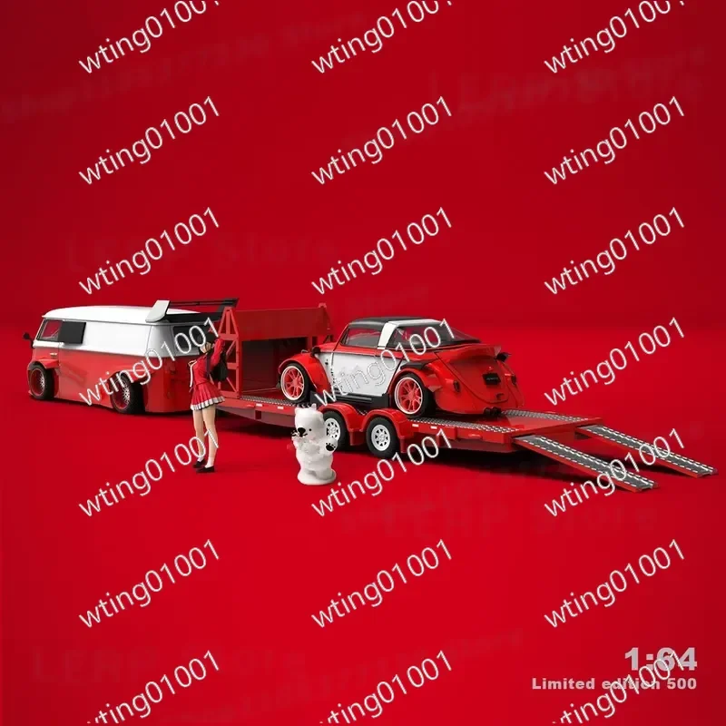 for X-T TIME MICRO 1:64 Diecast Van Trailer Alloy Vehicle Miniature Collectible Display Piece Ideal Present for Enthusiasts