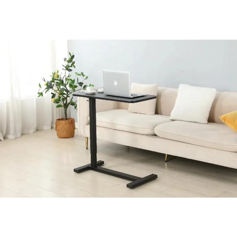 طاولة بجانب السرير قابلة للتعديل مع عجلات، صينية كمبيوتر محمول قابلة للتعديل، طاولة مكتبية قابلة للإمالة #4