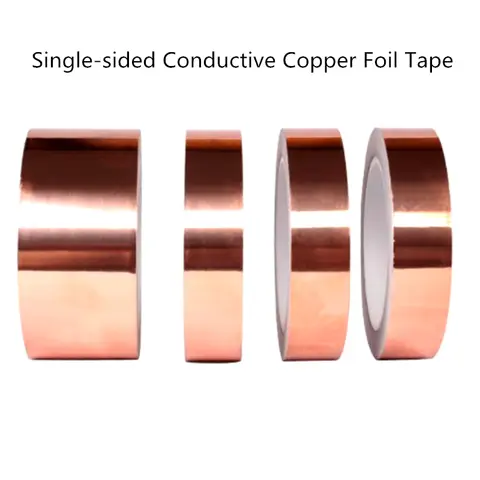 20 미터 단일 측면 전도성 구리 호일 테이프 스트립 접착 EMI 차폐 내열 테이프 20mm 30mm 50mm 너비 Best5