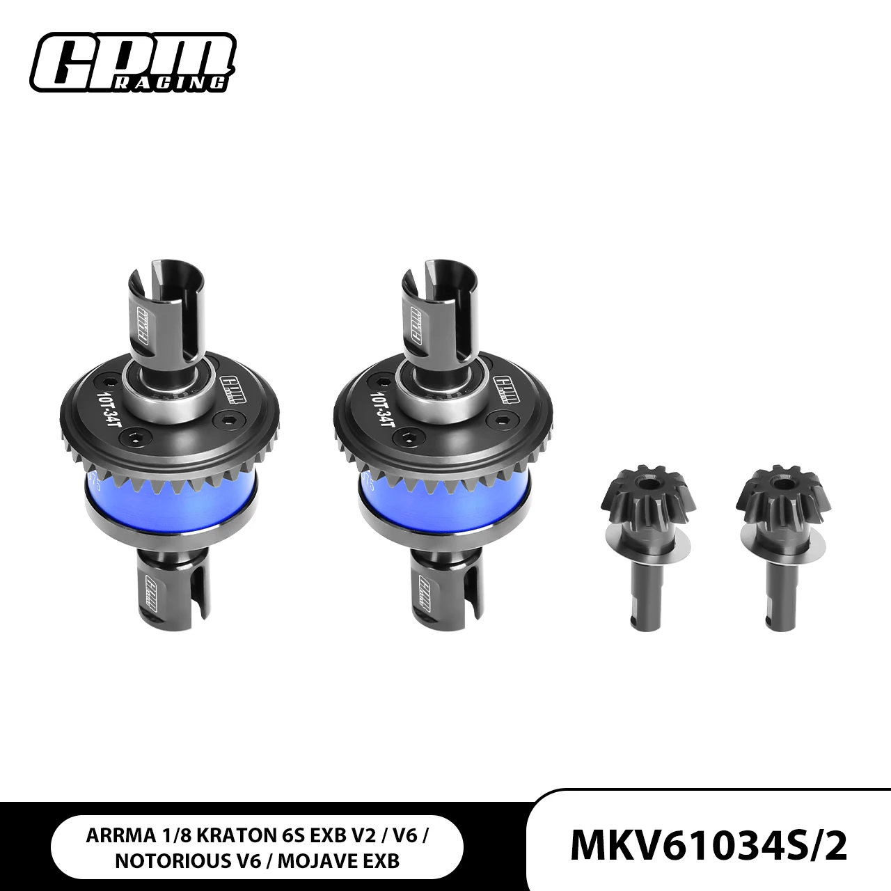 GPM 20CrMnTi Steel 7075 Alu F&R Complete Diffs ARRMA 1/8 Kraton EXB V6,Notorious 6