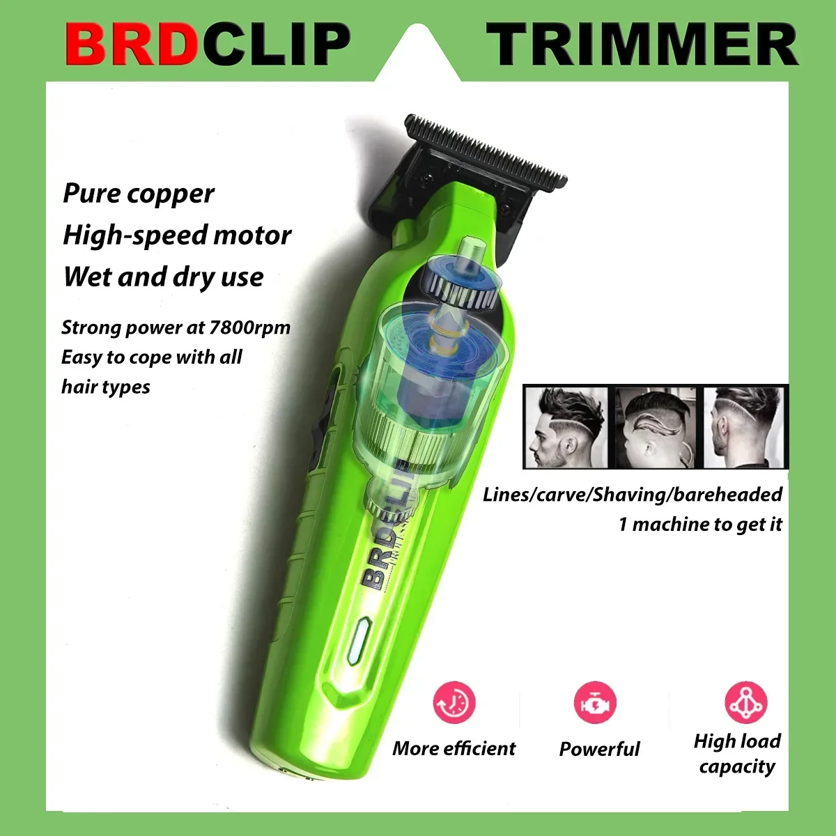 NUOVO 7500 giri/min Barbiere BRDCLIP FA1C FA1T Tagliacapelli professionale Trimmer elettrico Macchina per finiture dei capelli Lama DLC con base