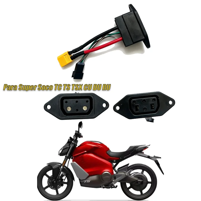 For Super Soco TC TS TSX CU DU RU Lithium Battery Connector Charger Circular Square Line