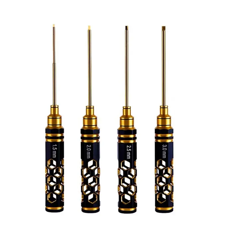 A29F-RC Car Model And Aircraft Model Repair Tool Titanium-Plated Blade 1.5 2.0 2.5 3.0Mm Hexagonal Screwdriver Set