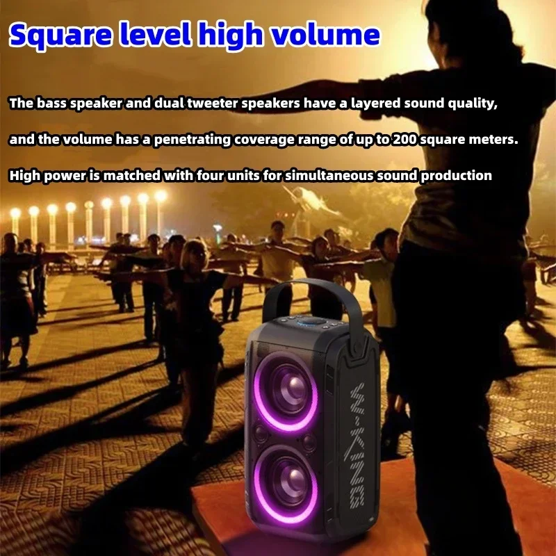 Wking T9 Outdoor Portable Caixa de som Bluetooth 80W Ultra High Power Multifunctional Square Dance Card Speaker Subwoofer System