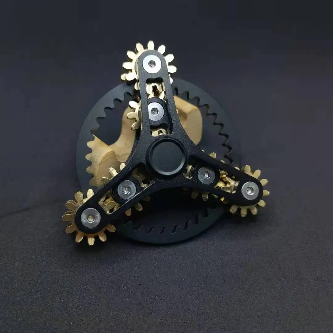New Double Ferris Gear Fidget Spinner Nine Tooth Linkage Hand Spinner EDC Gear Linkage Finger Gyroscope Toy for Children Adults
