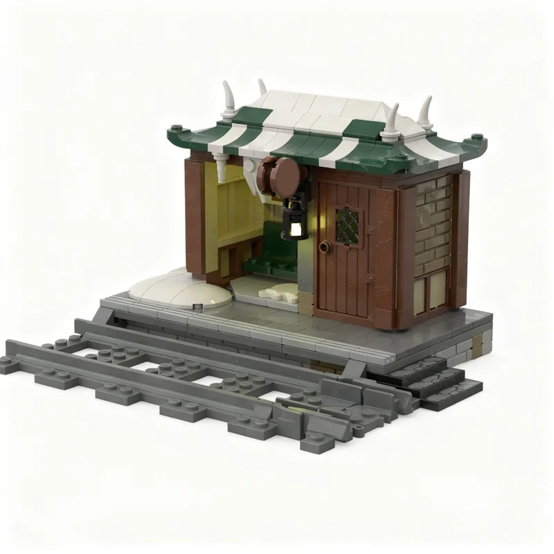 

322pcs MOC Train Station Shelter Seasonal Christmas Model Building Blocks Construction Toy Christmas Gifts DIY Creative Idea