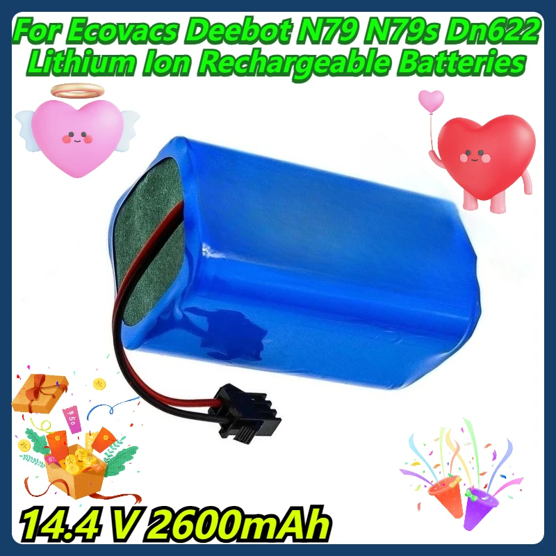 

14.4 V 2600mAh For Ecovacs Deebot N79 N79s Dn622 Lithium Ion Rechargeable Batteries