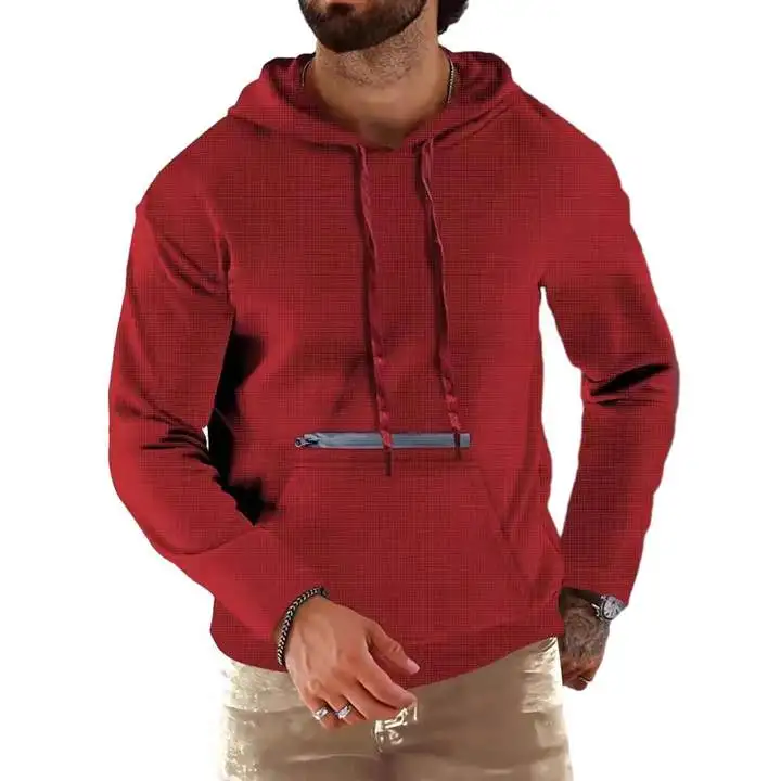 

Hot New Stylish Comfy Sweatshirt Hood Shirt For Vacation Holiday Autumn Black Casual Daily Dark Red Hoodie Men