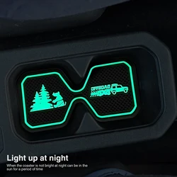 Almohadilla de ranura para posavasos de coche noctilucente para Suzuki Jimny JB64/JB74 2019-2022, alfombrilla antideslizante, alfombrilla de bolsillo, almohadilla Interior para portavasos